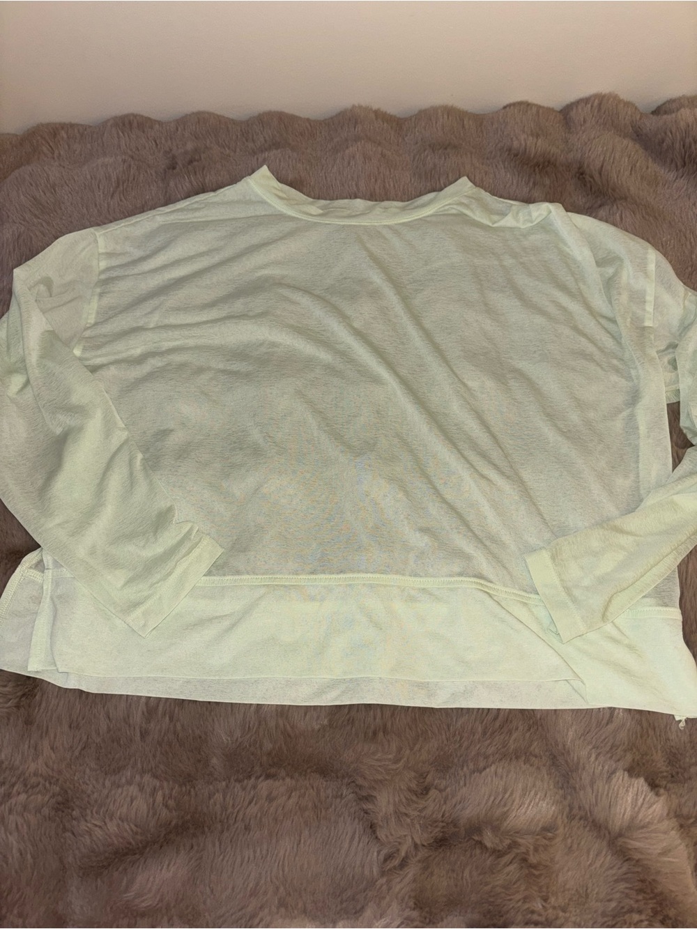 CALIA Green Sheer Long Sleeve Women's Top - Casual Layering Tee